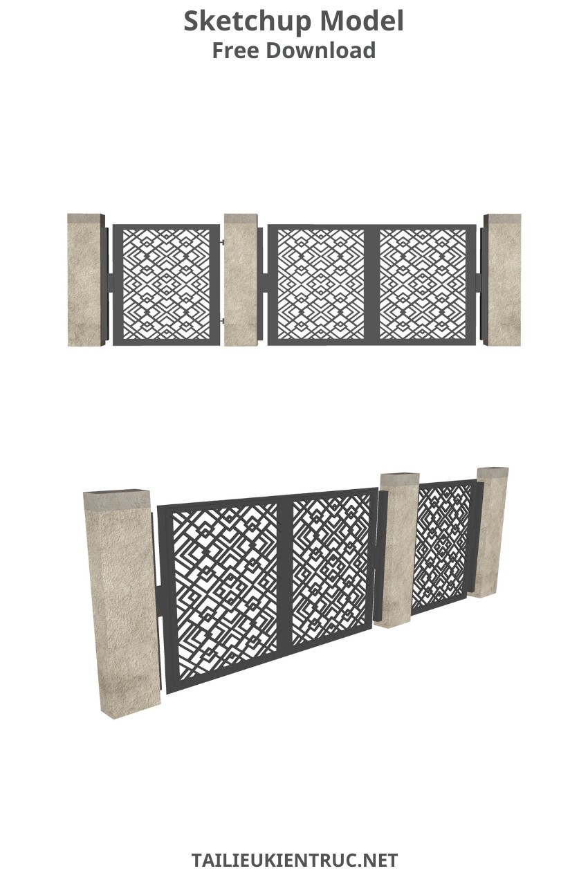 134. Cổng hiện đại file sketchup tải về miễn phí