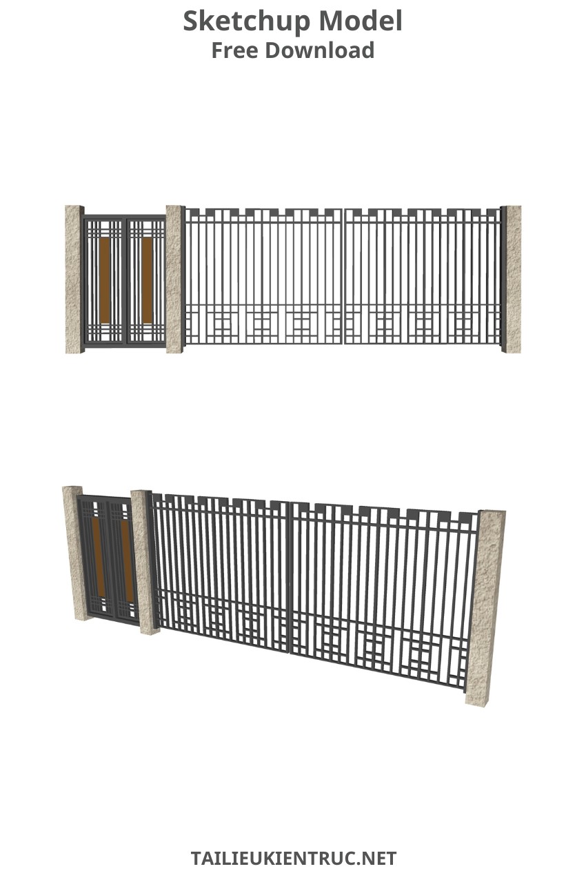 136. Model cổng hiện đại file sketchup miễn phí