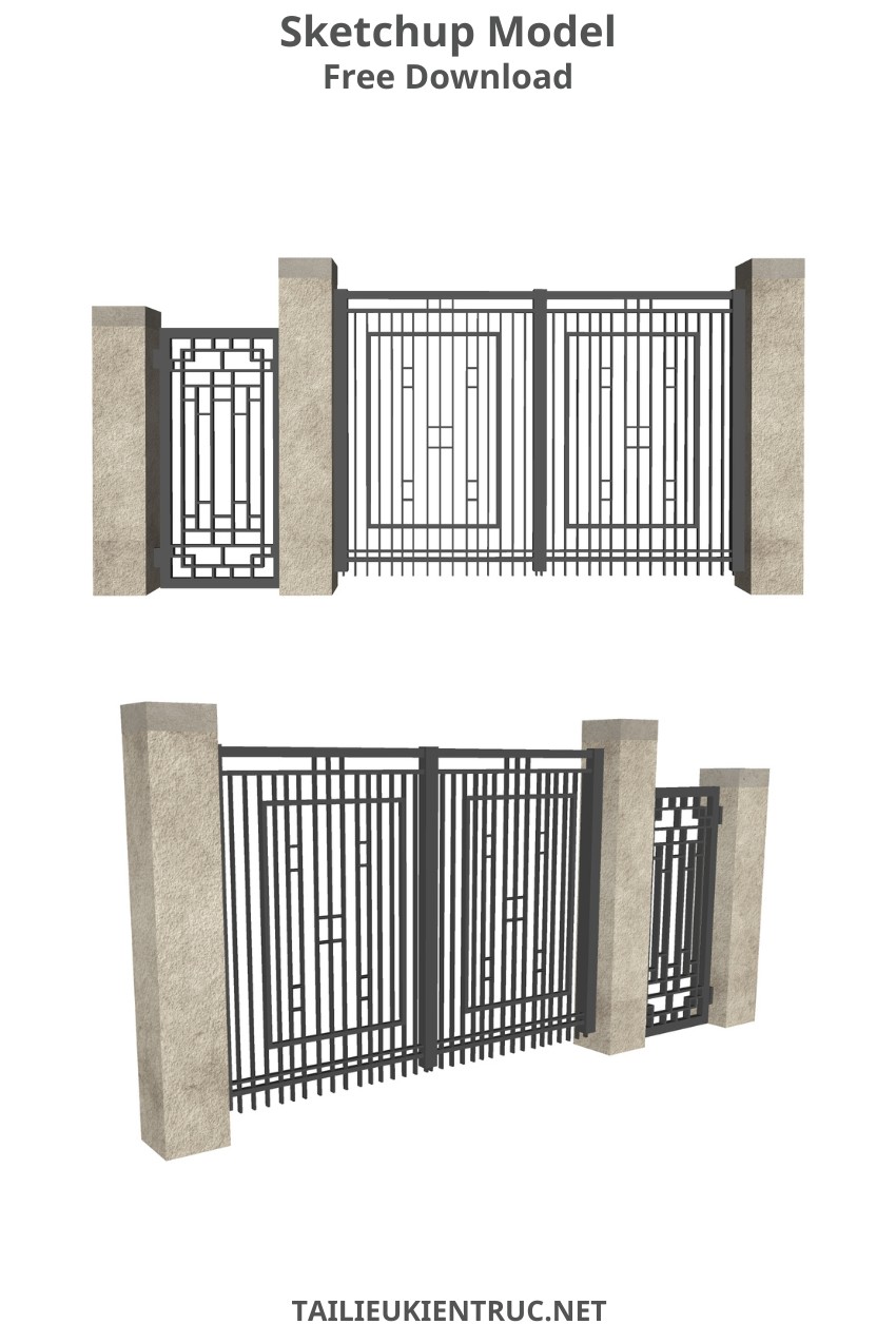 139. Tải miễn phí model cổng sketchup