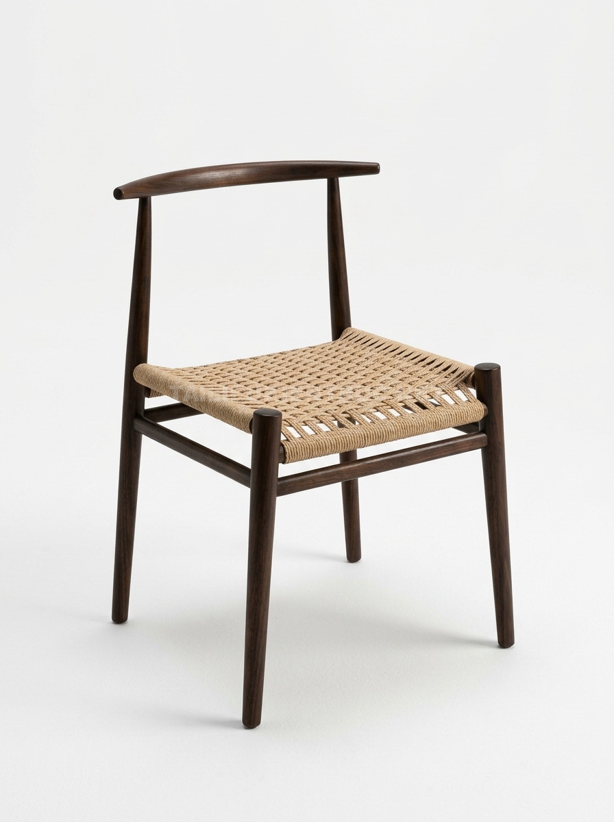 215. Sketchup model Ghế gỗ tựa ngang mặt đan tối giản