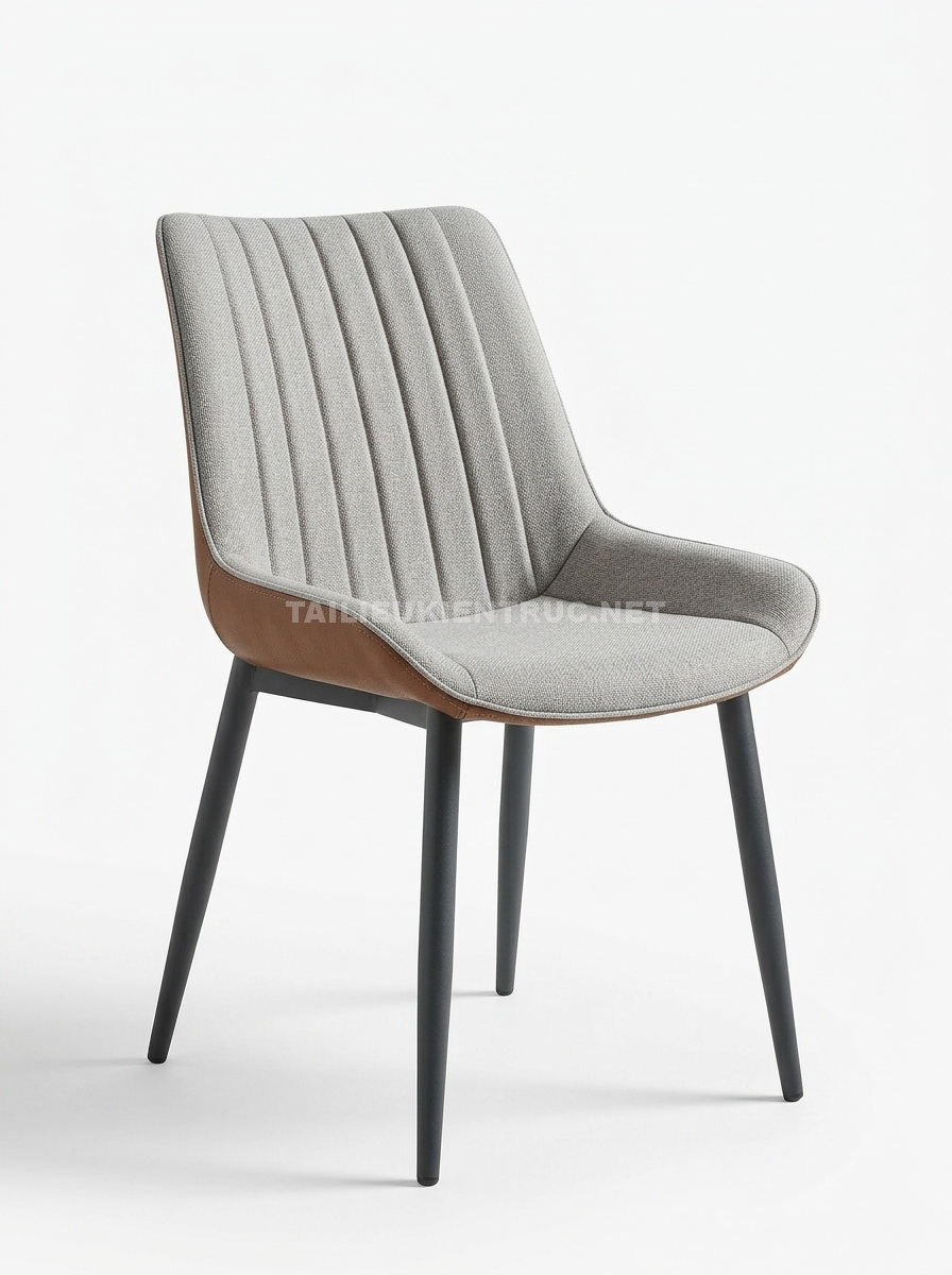 228. Model sketchup Ghế ăn bọc vải chân sắt hiện đại