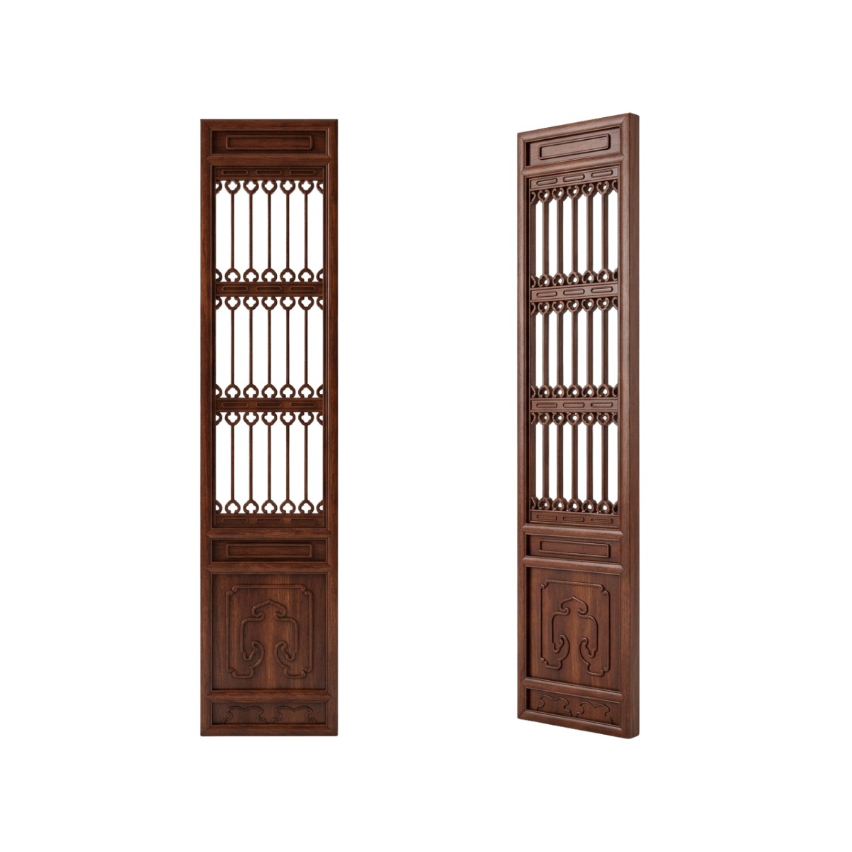 15. Model Sketchup Vách Ngăn Gỗ Chạm Khắc