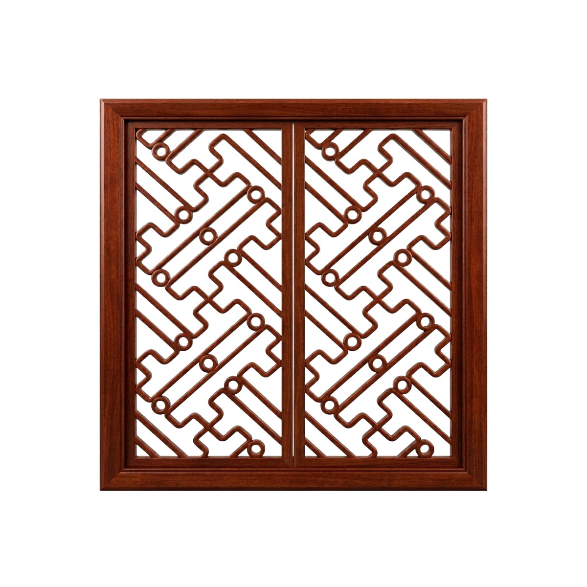 21. Model Sketchup Vách Ngăn Gỗ Họa Tiết Hình Học Cách Điệu