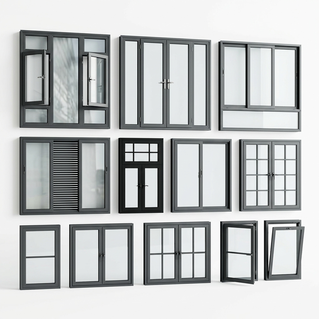 6. Model sketchup các loại cửa sổ nhôm kính miễn phí