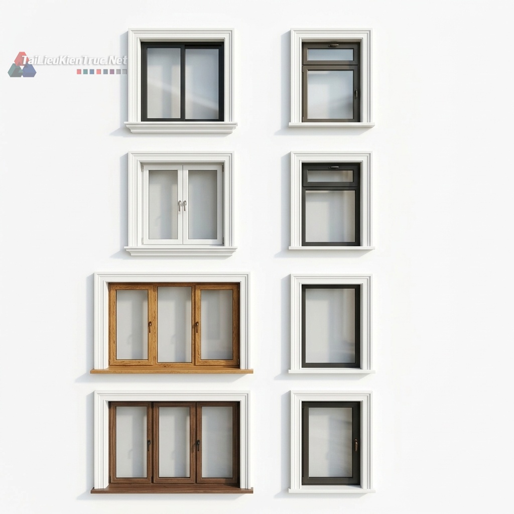 8. Model sketchup các loại cửa sổ miễn phí