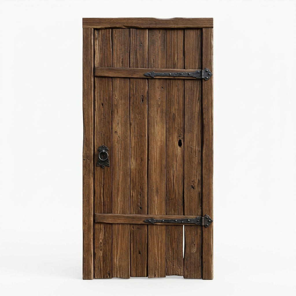 163. Tải miễn phí mô hình SketchUp Cửa trang trại gỗ thô một cánh