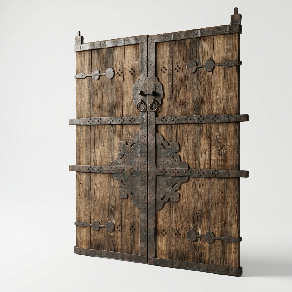 164. Khám phá mô hình Cửa đôi lâu đài mộc mạc cho SketchUp