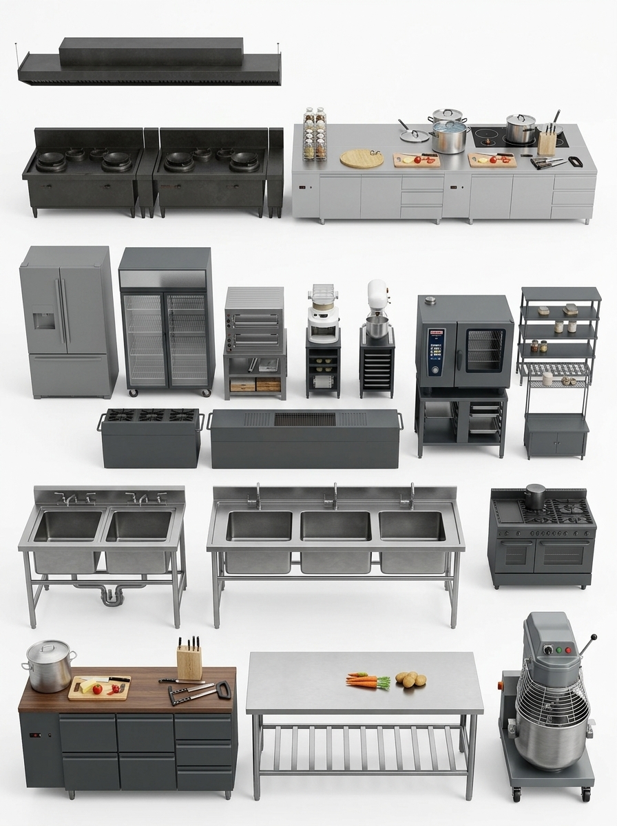 8. Thư viện sketchup dụng cụ bếp công nghiệp