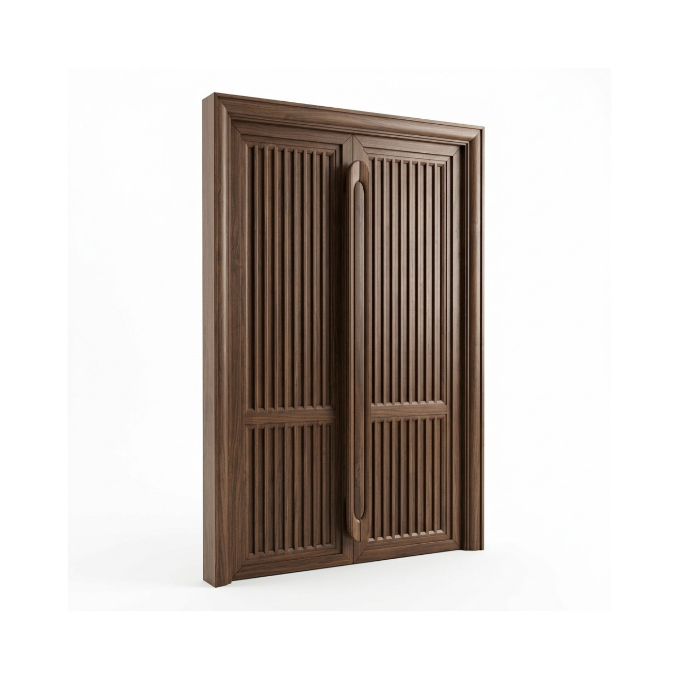 170. Tải Free Model Sketchup Cửa Gỗ Hai Cánh Nan Dọc Phong Cách Japandi Cao Cấp