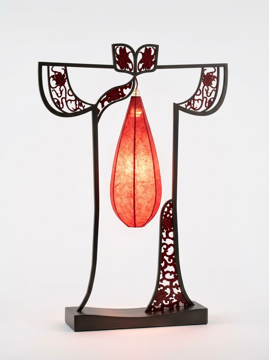 8. File Sketchup Đèn Sàn Cách Điệu Hình Dáng Áo Dài Truyền Thống