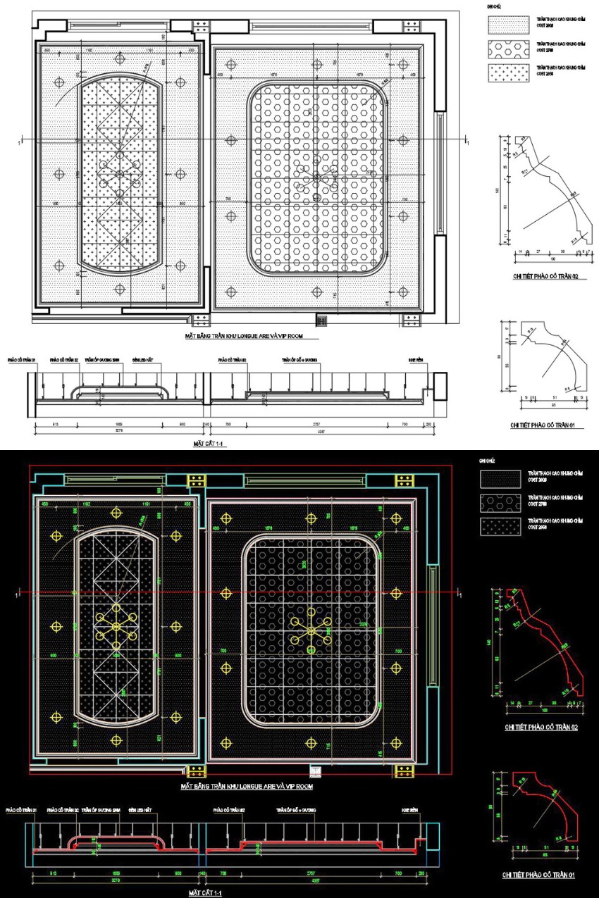 33. Bản vẽ chi tiết trần thạch cao giật cấp miễn phí
