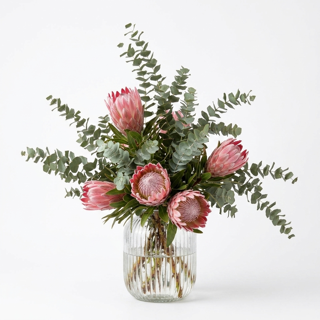 213. Thư viện Sketchup bình hoa Protea và lá khuynh diệp cực chi tiết dành cho kiến trúc sư