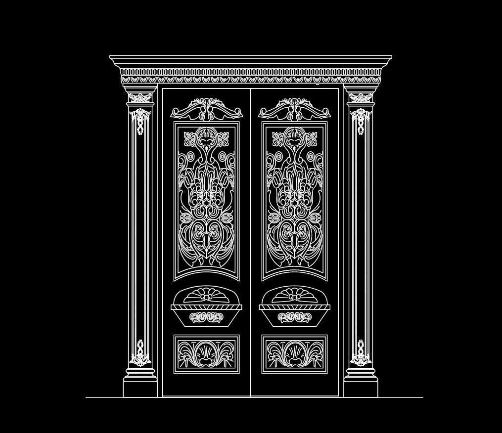 72. Mặt đứng cửa tân cổ điển gỗ tự nhiên