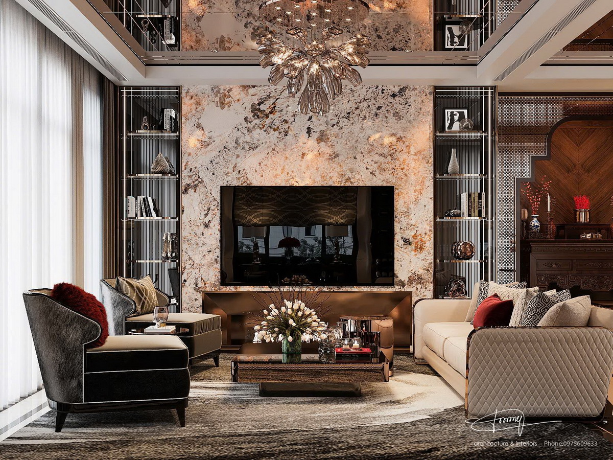 87. Phối cảnh 3ds max phòng khách tác giả Quốc Tùng