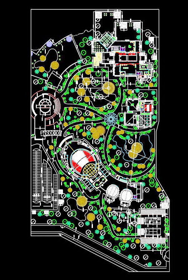 24. Bản vẽ Autocad mặt bằng cảnh quan khu thể thao