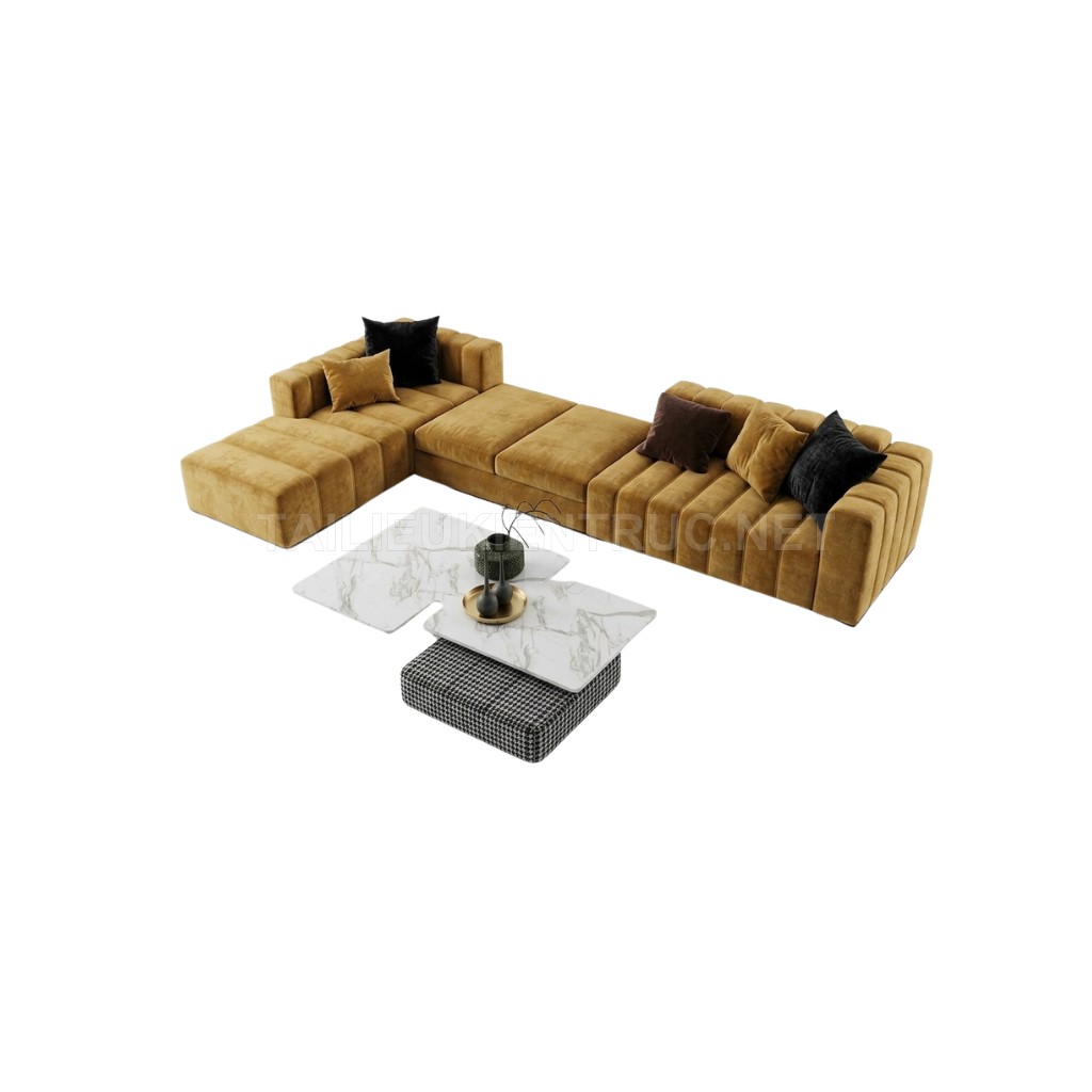362. Model sketchup bộ sofa chữ L tải miễn phí