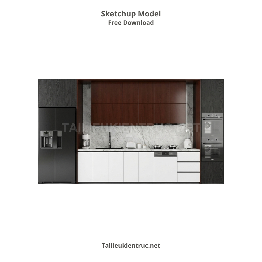 26. Model sketchup tủ bếp bàn bếp hiện đại