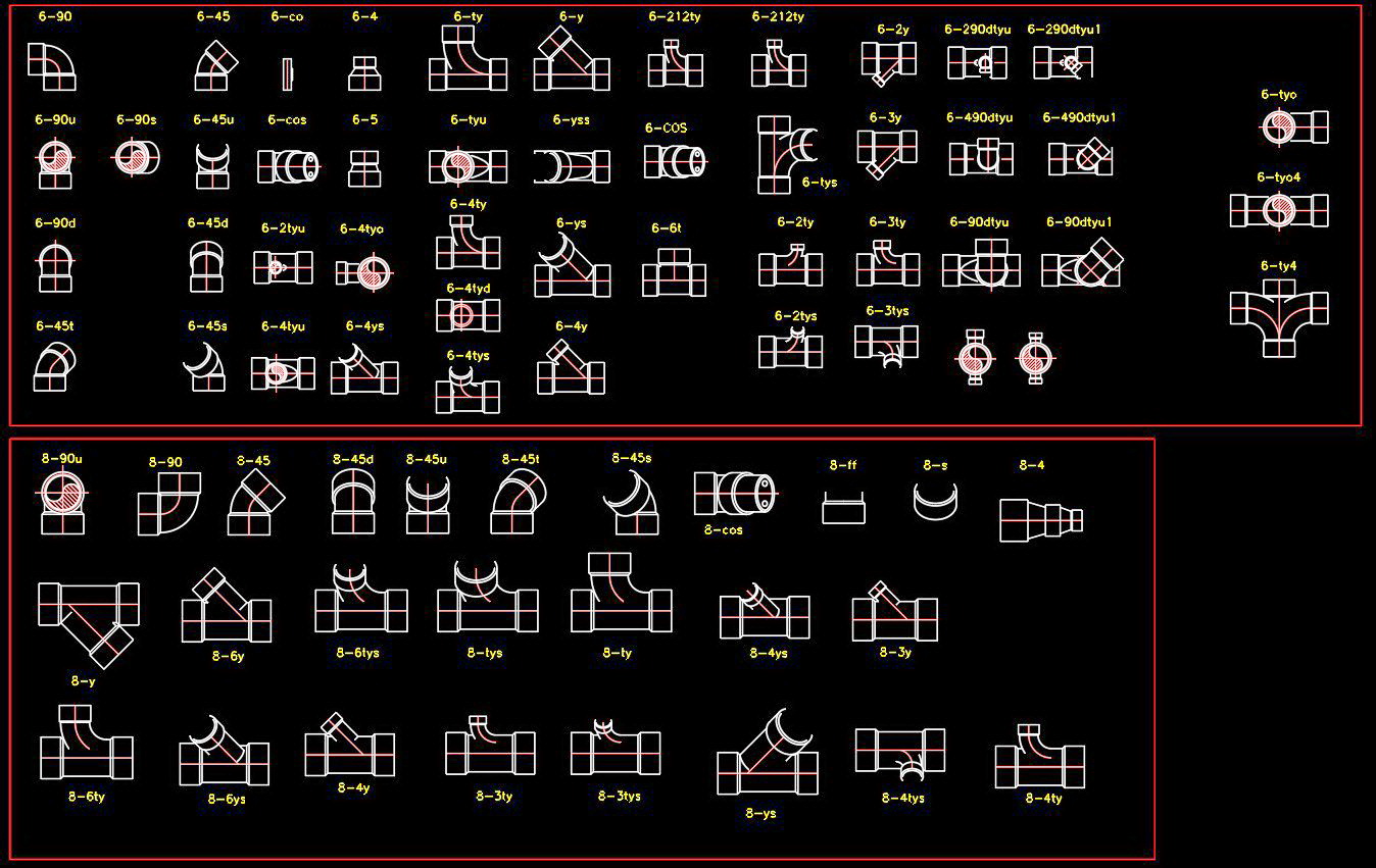 15. Thư viện cad tổng hợp ống PVC miễn phí