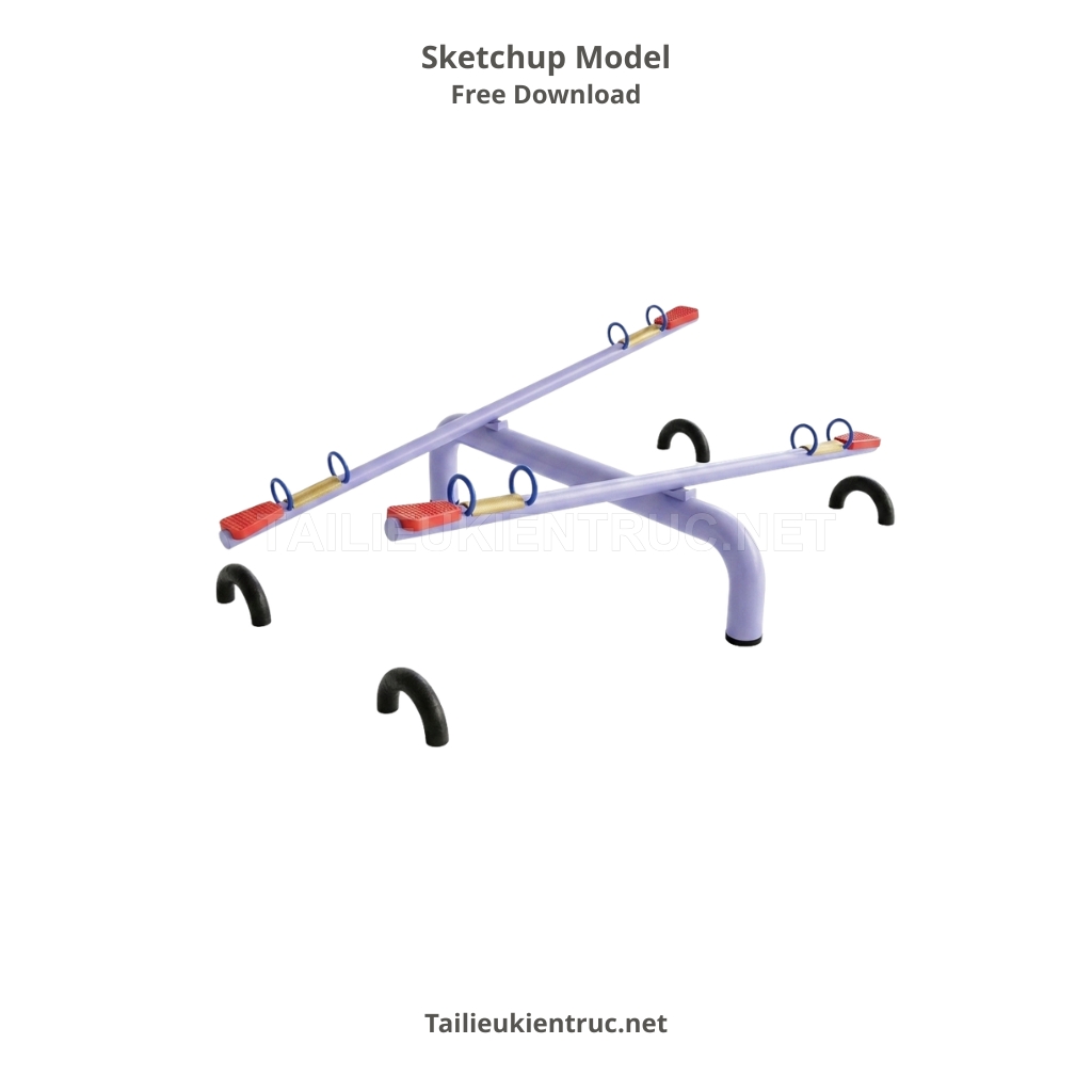 2. Tải Model Sketchup Bập Bênh 4 Chỗ Ngồi Hiện Đại Tím Pastel Miễn Phí
