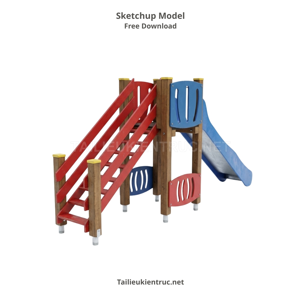 7. Tải Model Sketchup Bộ Cầu Trượt Gỗ Đa Năng Miễn Phí