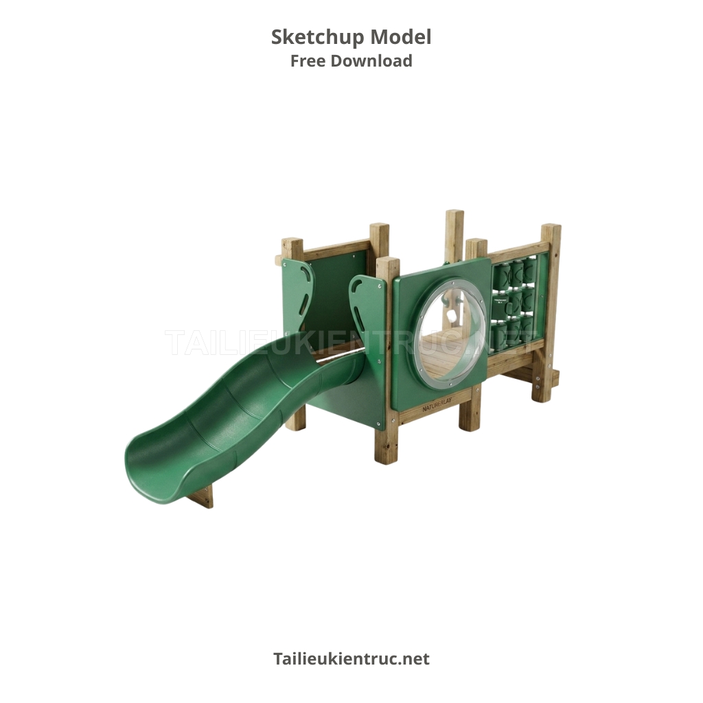 9. Tải Model Sketchup Cầu Trượt Thấp Gỗ Và Nhựa Miễn Phí