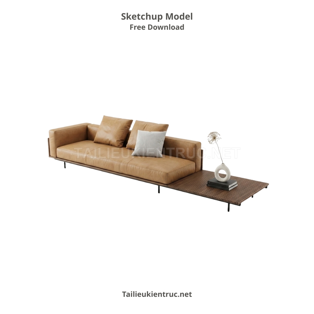 382. Tải model SketchUp sofa module hiện đại phối màu trung tính cho phòng khách