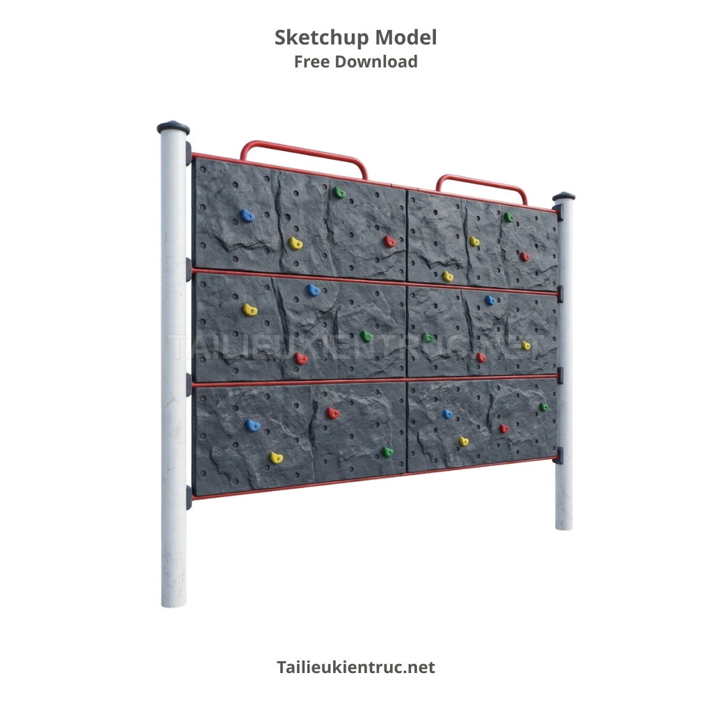 24. Tải miễn phí mô hình SketchUp Bức tường leo núi nhân tạo ngoài trời