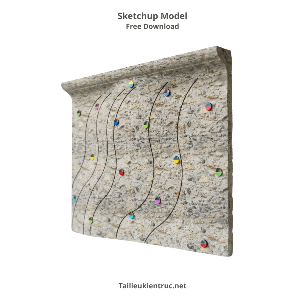 26. Model sketchup bức tường leo núi cho trẻ em