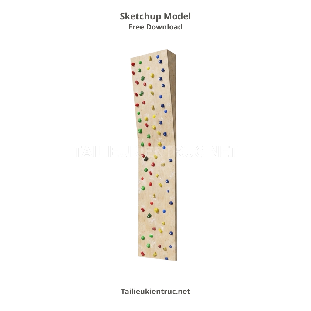 29. Download file SketchUp Cột leo núi bằng gỗ tiết kiệm diện tích