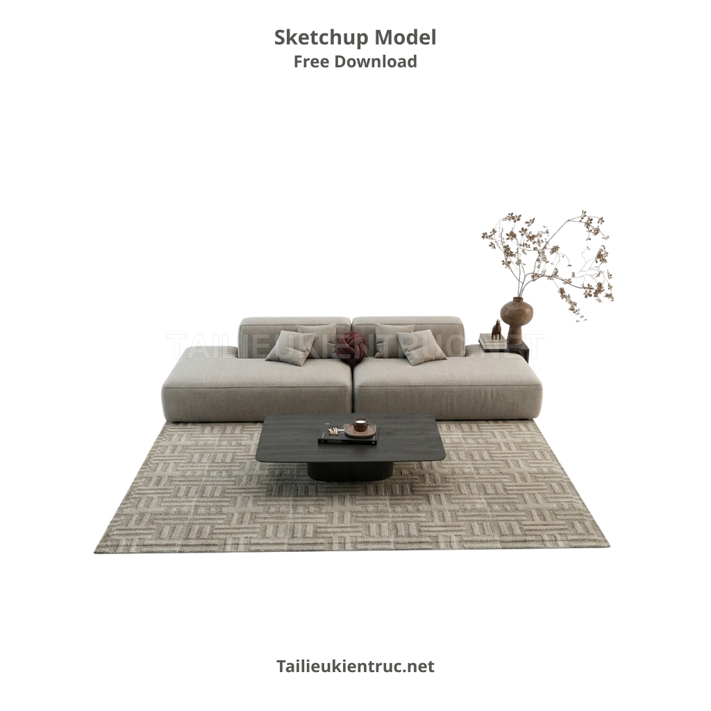 397. Thư viện Sketchup Sofa module tối giản kèm bàn trà - Sự lựa chọn hoàn hảo cho phong cách Minimalist