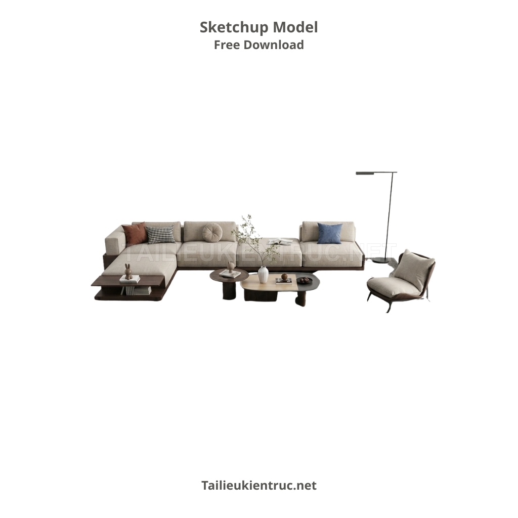 398. Tải miễn phí Model Sketchup hệ Sofa lớn hiện đại - Linh hoạt cho mọi không gian kiến trúc