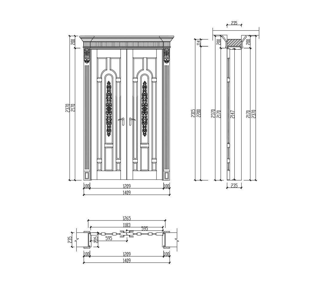 108. Thiết Kế Cửa Đôi Gỗ Tự Nhiên Chạm Khắc Sang Trọng Cho Biệt Thự
