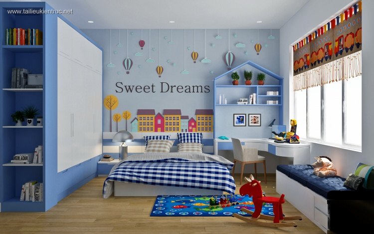 Sence Phòng Ngủ trẻ con 00012 - Thiết kế nội thất phong cách hiện đại 