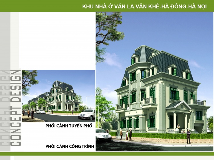 Hồ sơ thiết kế Biệt thự 3 Tầng trên diện tích 10,3x15,2m - 0113 Dự án Văn La - Văn Khê
