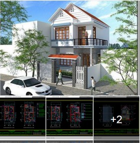 Hồ sơ thiết kế nhà phố 2 tầng 6x9m - 011