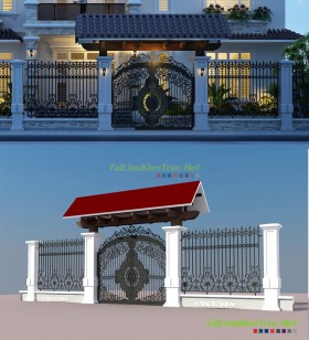 Sence Villa 00009 - Model cổng biệt thự tân cổ điển