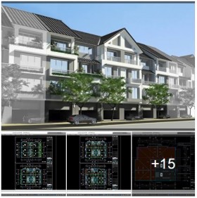 Hồ sơ thiết kế nhà phố liền kề 4 tầng diện tích 4,3x17m 022