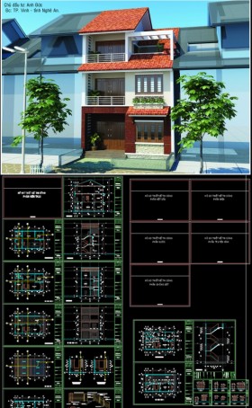 Hồ sơ thiết kế biệt thự 8x13m 3 tầng - 0028