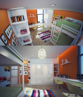 Sence Phòng Ngủ trẻ con 00003 - Thiết kế nội thất phong cách hiện đại
