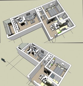 Model sketchup căn hộ chung cư
