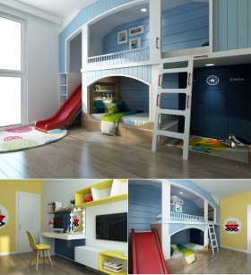 Sence Phòng Ngủ trẻ con 00006 - Thiết kế nội thất phong cách hiện đại