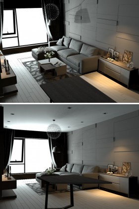 Phối cảnh nội thất 3D phòng khách hiện đại 00025