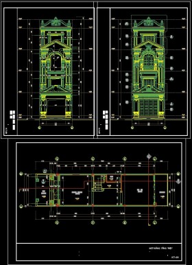Hồ sơ thiết kế nhà phố 4 tầng Tân cổ điển diện tích 5x20m 079