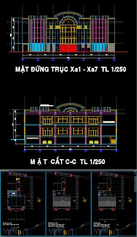 Hồ sơ thiết kế Nhà Hàng tiệc cưới Bình Minh Buôn Ma Thuột Full kiến trúc và kết cấu