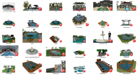 Tổng hợp 30 File Sketchup 3D Model Cảnh quan bể bơi, Đài phun nước đẹp P5