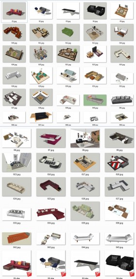 Thư viện Sketchup - Tổng hợp 50 Model Ghế Sofa các loại chất lượng cao 002