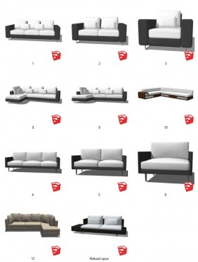 Tổng hợp 11 model 3d sketchup ghế Sofa download