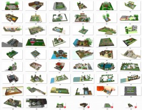 Tổng hợp 50 File Sketchup 3D Model Thiết kế cảnh quan sân vườn nhà phố, biệt thự Mẫu P4