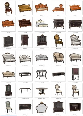 Thư viện 3D tân cổ điển tổng hợp 35 Model 3dsmax về Sofa, bàn ghế, tủ, kệ chất lượng cao