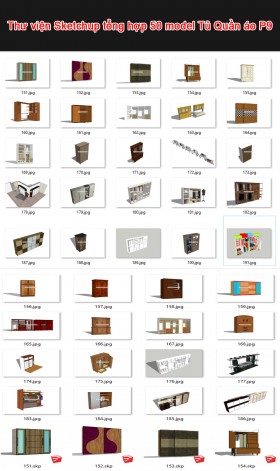 Thư viện 3d sketchup Tổng hợp 50 Model về Tủ Quần áo P9